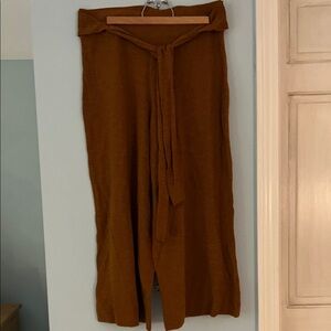 Anthropologie Merino Wool Brown Wide-Leg Pants